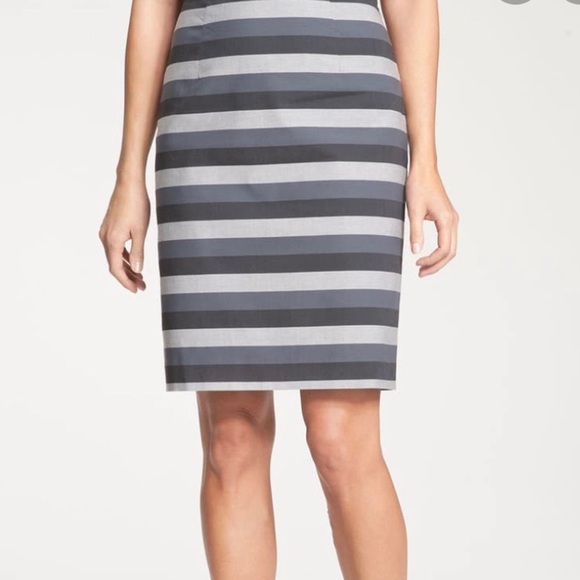 3/$30 Halogen Gray and Black Striped Pencil Skirt - Picture 1 of 9